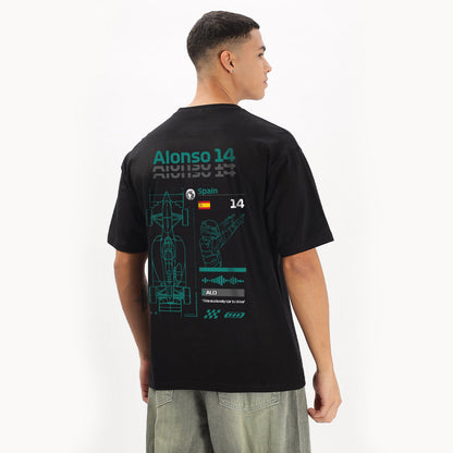 Number 14 | Grand Prix Oversized T-Shirt (Left Pocket & Back) - Fully Filmy