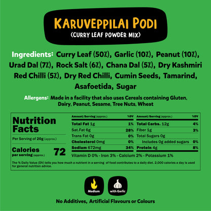 Andhra Paruppu Podi & Karuvepillai Podi 100g (2Packs) - Chutnefy