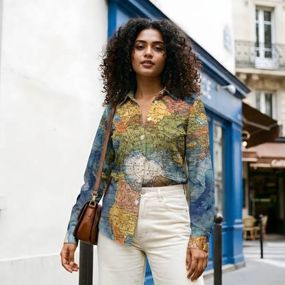 Around the World Women's Linen Shirt - Fully Filmy