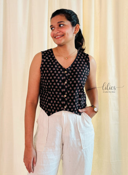 Zoya Vest Top - Lilies