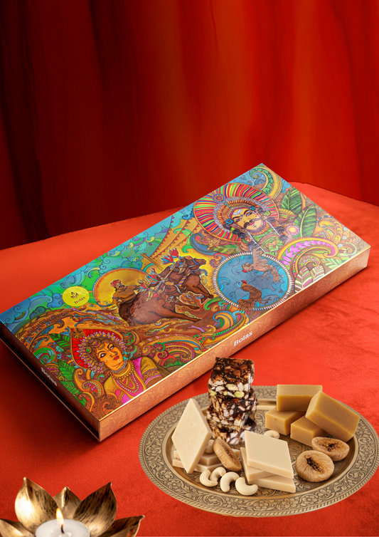 Coastal Assorted Sweets Box 300g with Kaju Katli, Mysore Pak and Anjeer Burfi - Bolas Gift Box