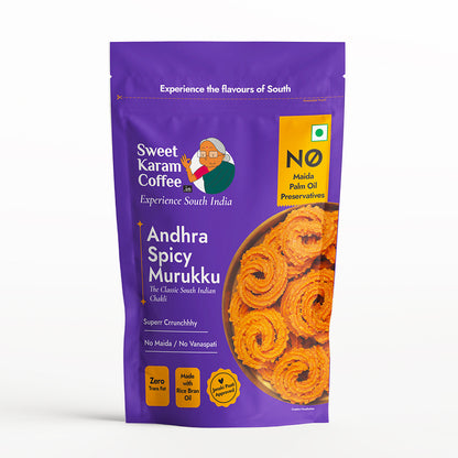 Andhra Spicy Murukku 95g - Sweet Karam Coffee
