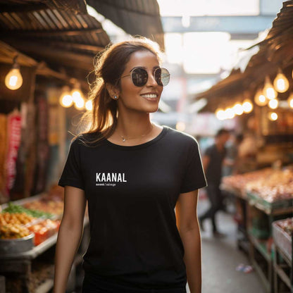 Kaanal | Tamil Oversized T-Shirt (Black) (Right Pocket) - Fully Filmy