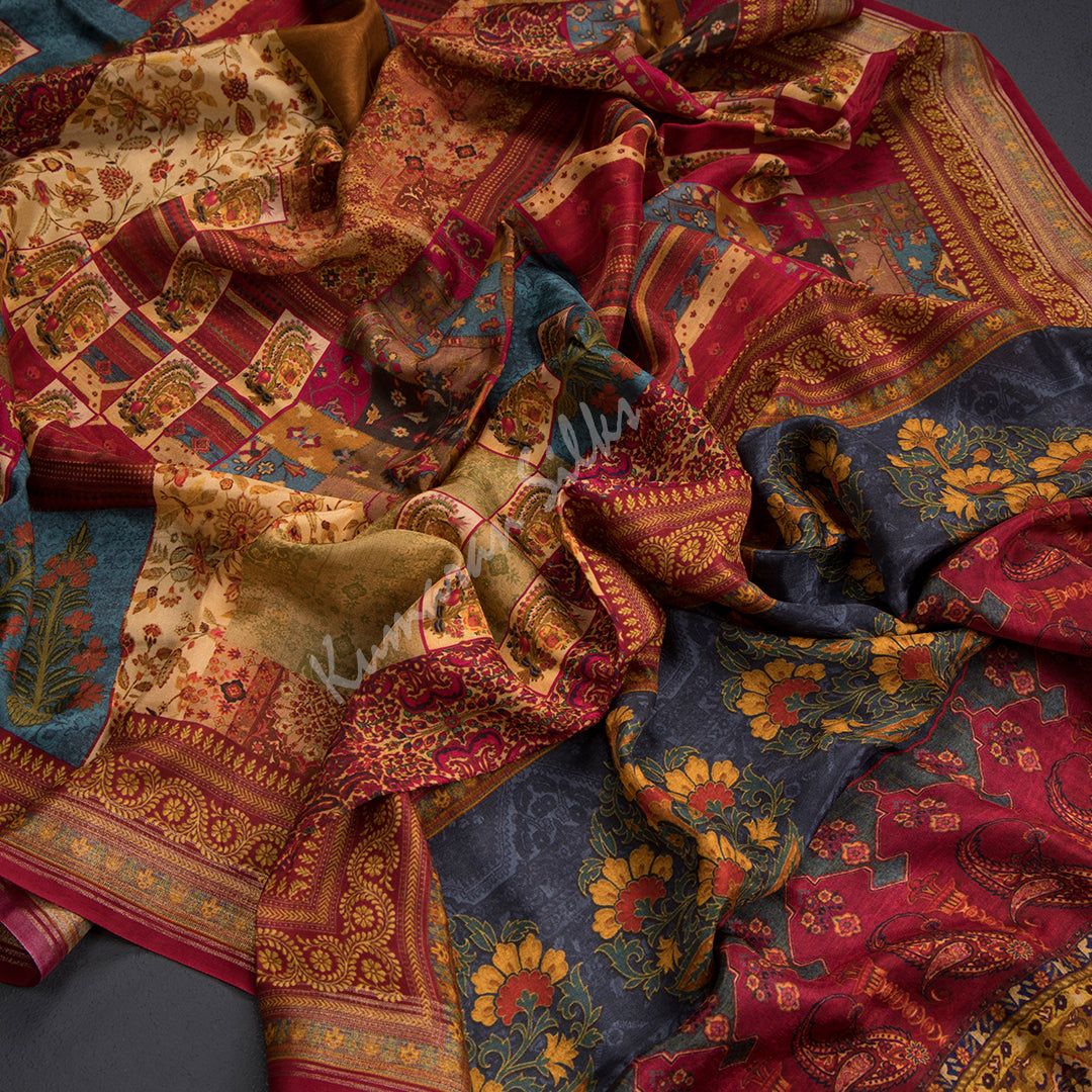 Modal Silk Sandal Floral Printed Saree 02 - Shriyara by Kumaran Silks