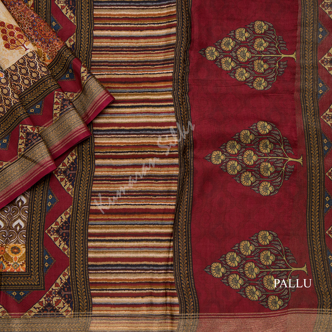 Modal Silk Multi Colour Floral Printed Saree 02