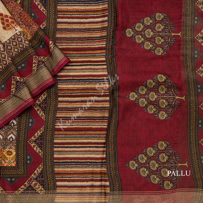 Modal Silk Multi Colour Floral Printed Saree 02