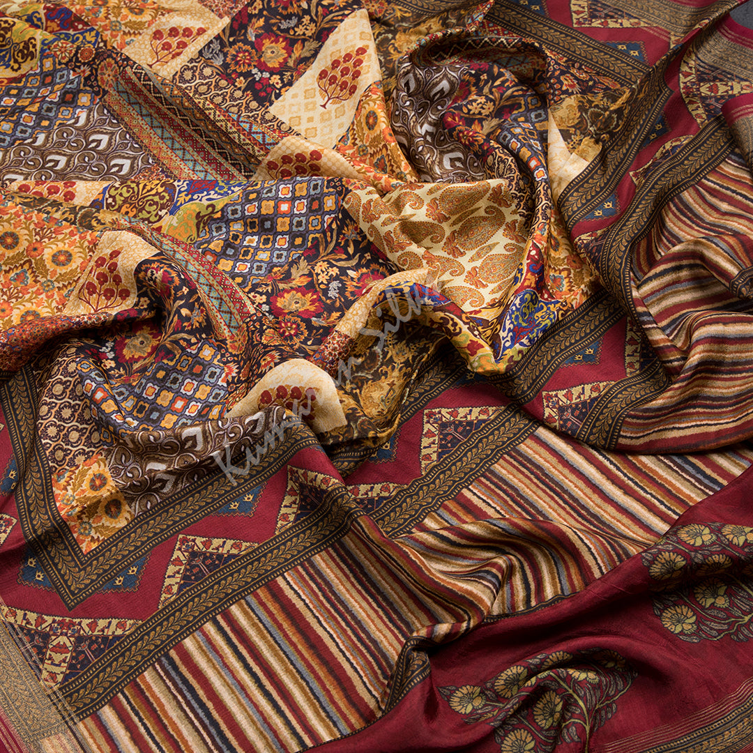 Modal Silk Multi Colour Floral Printed Saree 02 - Shriyara by Kumaran Silks