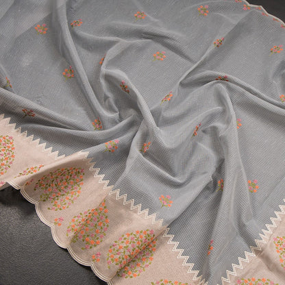 Kota Grey Saree With Applique Work - Shriyara by Kumaran Silks