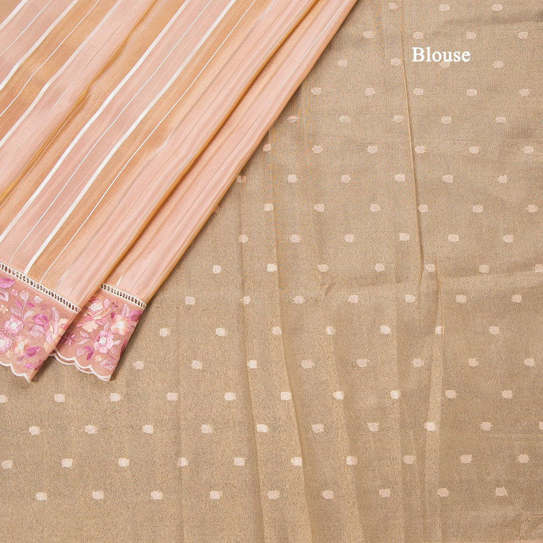 Tissue Multi Colour Zari Stripes With Thread Border Saree 02