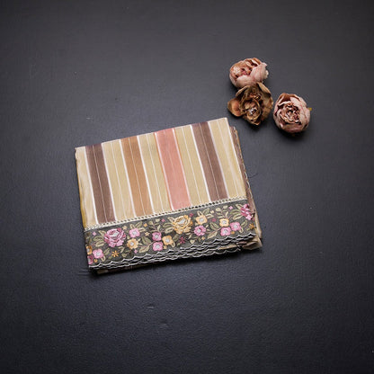 Tissue Multi Colour Zari Stripes With Thread Border Saree 03