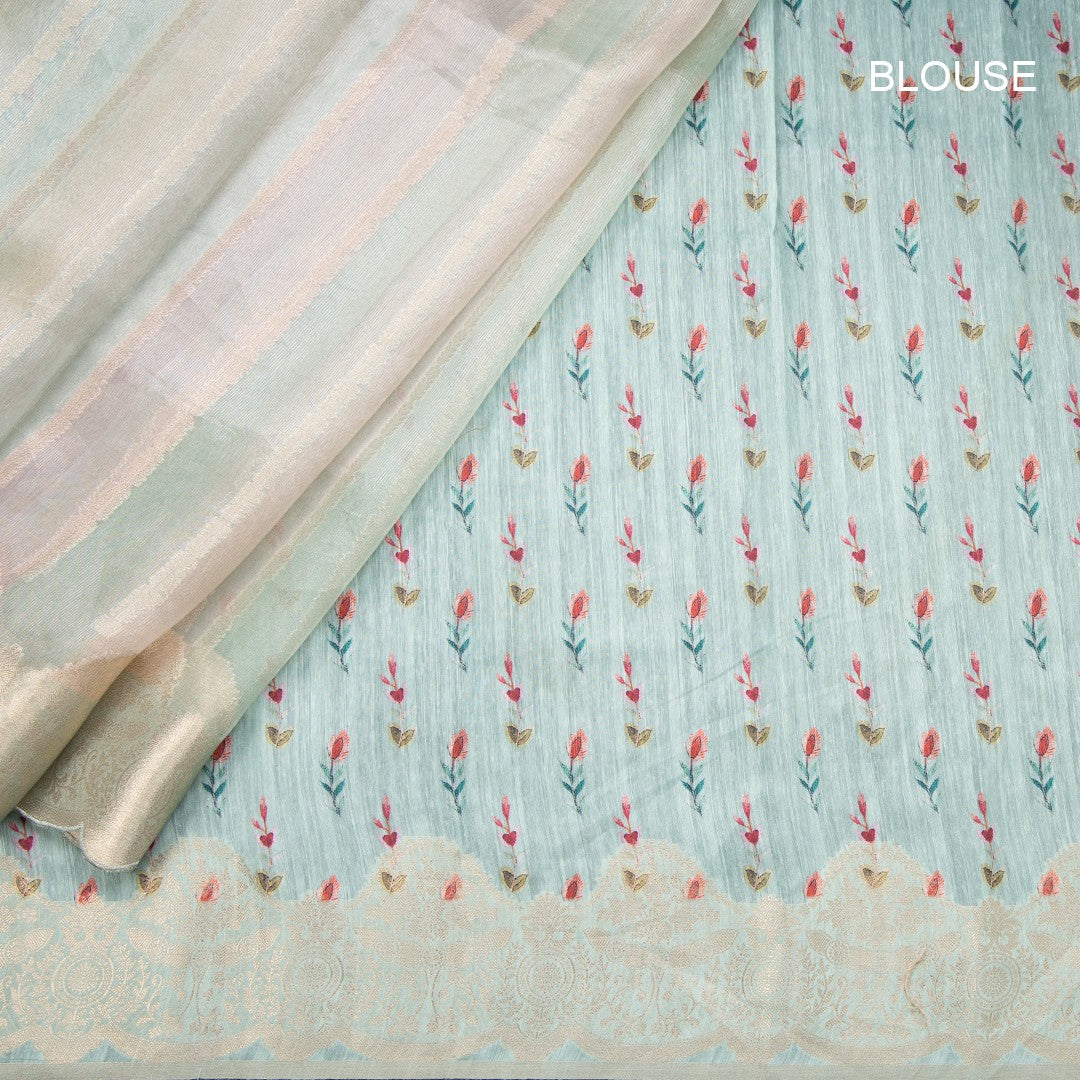 Linen Multi Colour Stripes Saree With Zari Border