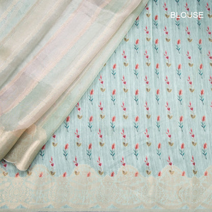 Linen Multi Colour Stripes Saree With Zari Border
