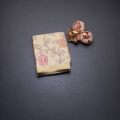 Semi Raw Silk Sandal Floral Printed Saree