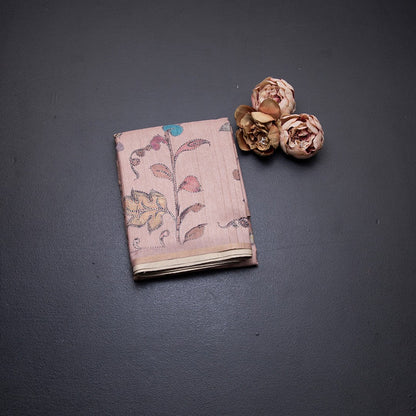 Semi Raw Silk Light Brown Floral Printed Saree