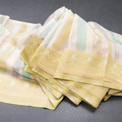 Tissue Banaras Multi Colour Zari Worked Saree 03