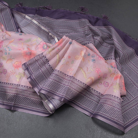 Kota Light Pink Floral Printed Saree