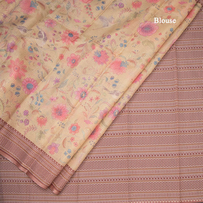 Kota Light Sandal Floral Printed Saree