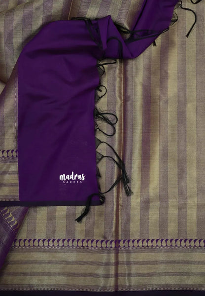 Royal Purple - Kanimozhi - Soft Silk Saree and Zari Border with Mango Buttas - Madras Sarees
