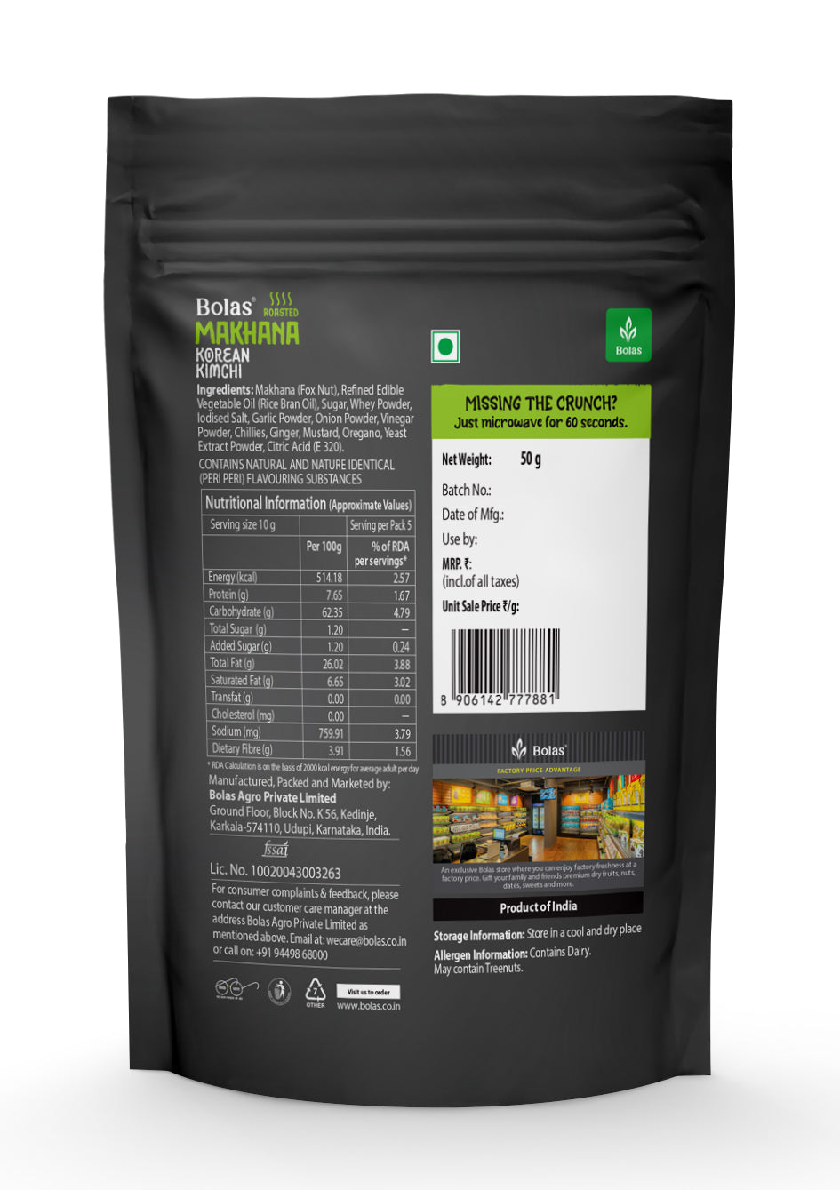 Korean Kimchi Makhana 50g - Bolas