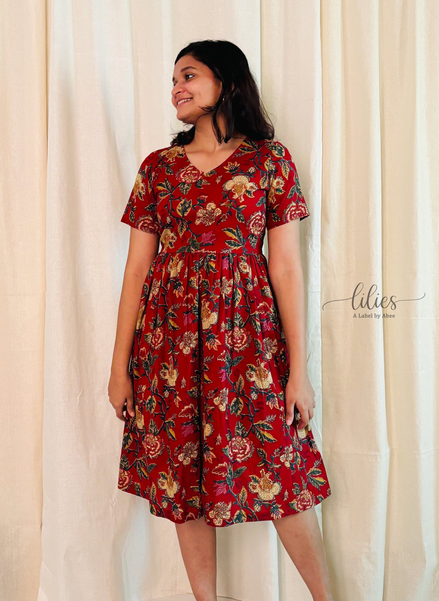 Aranya Maxi Dress - Red - Lilies