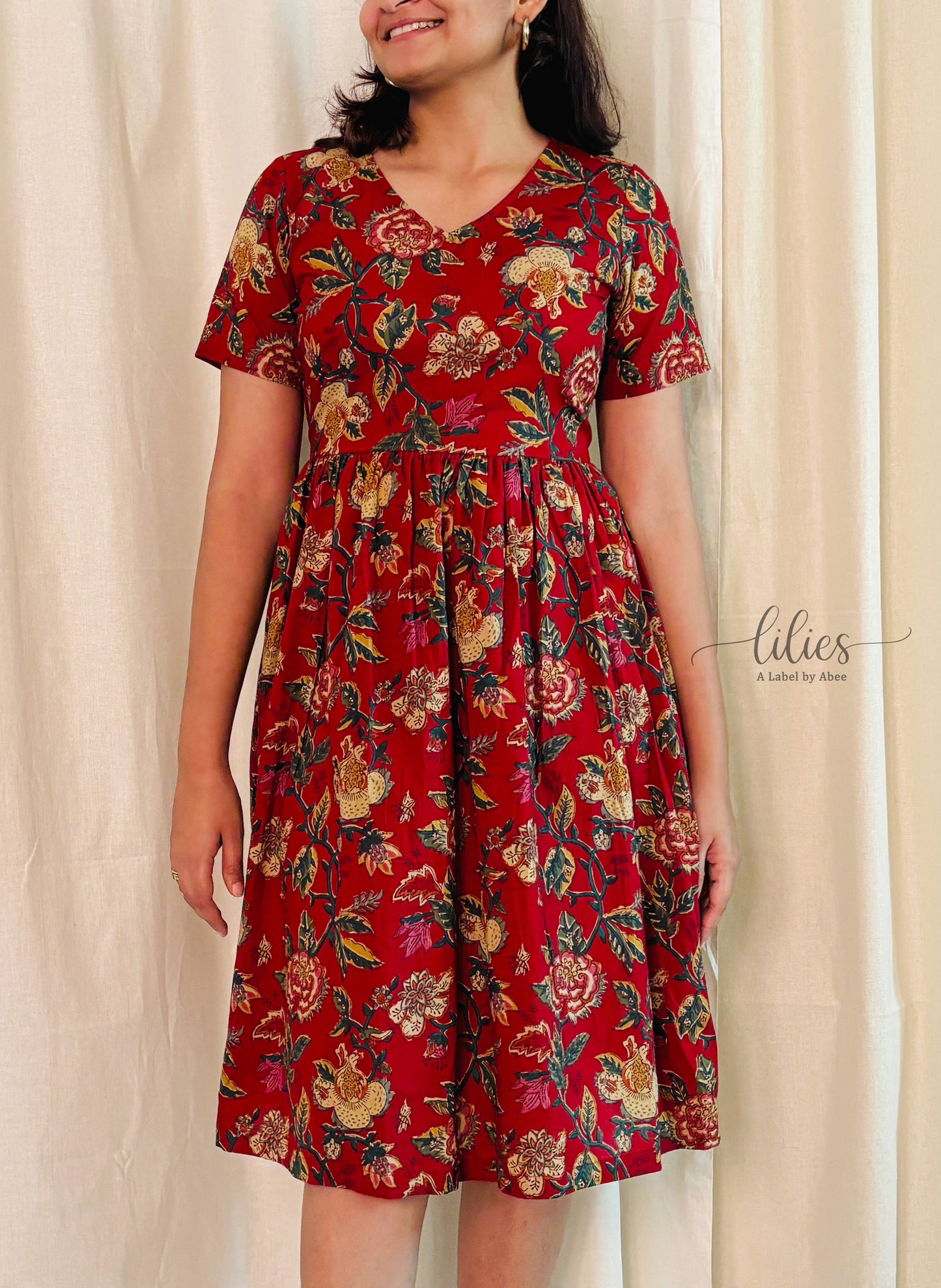Aranya Maxi Dress - Red - Lilies