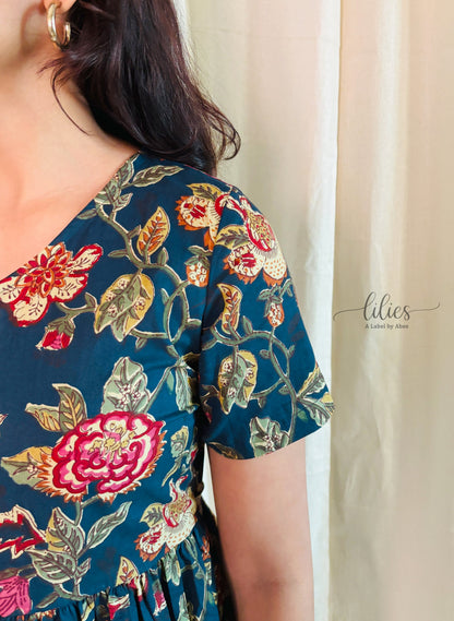 Aranya Maxi Dress - Blue - Lilies