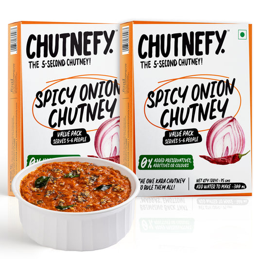Spicy Onion Chutney 75g (2Packs) - 5-Second Instant Chutney - Chutnefy