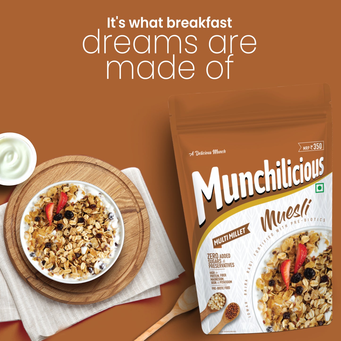 Multi Millet Muesli - Munchilicious (350gms)