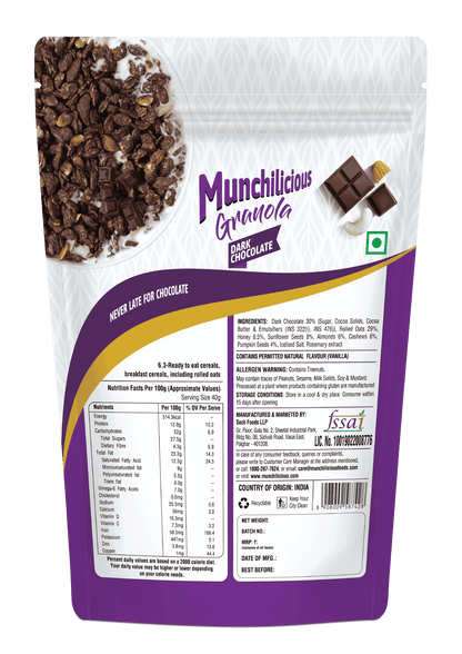 Dark Chocolate Granola - Munchilicious (350gms)