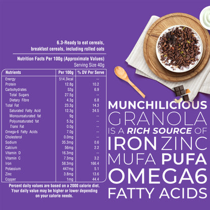 Dark Chocolate Granola - Munchilicious (350gms)
