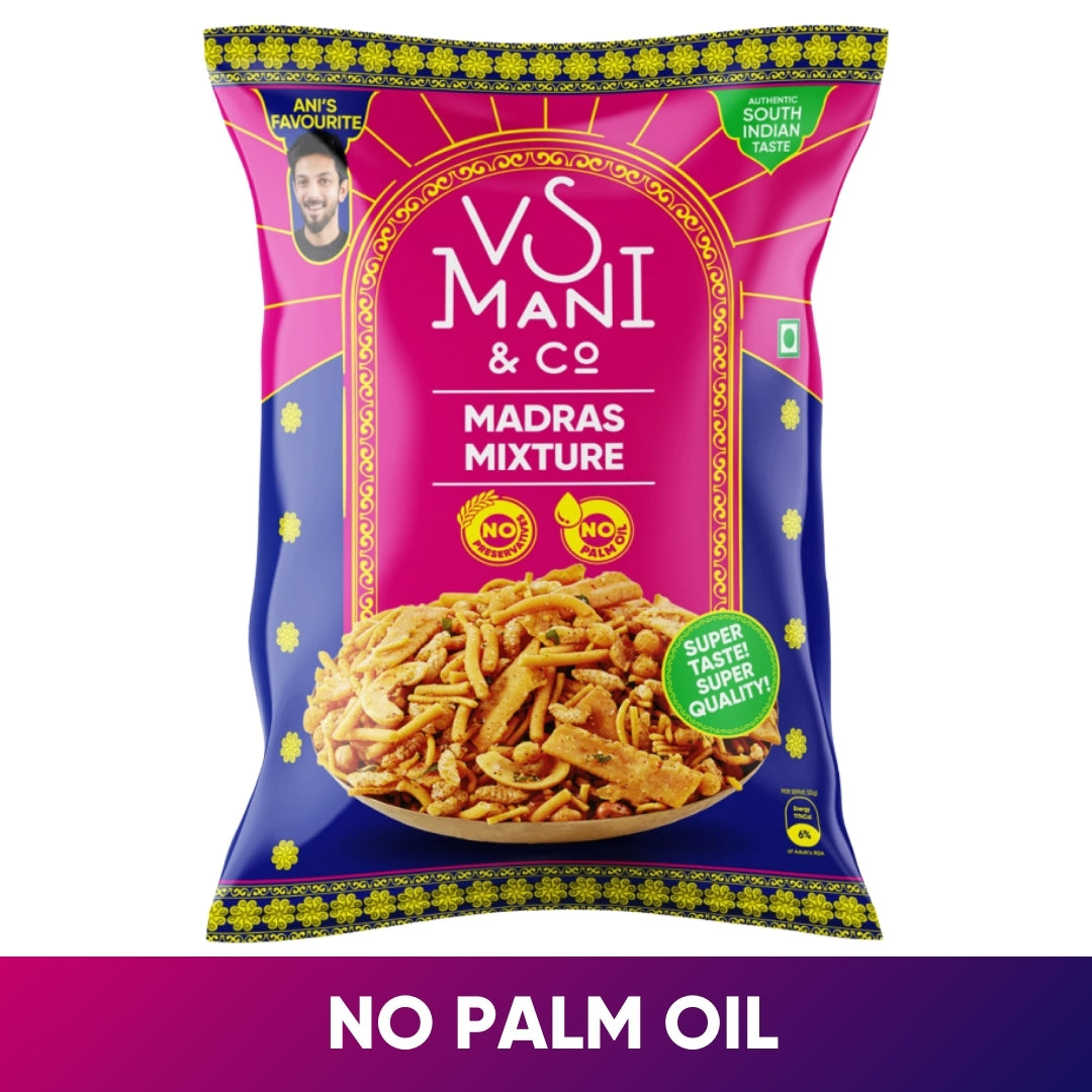 Madras Mixture 130g, No Palm Oil  - VS Mani