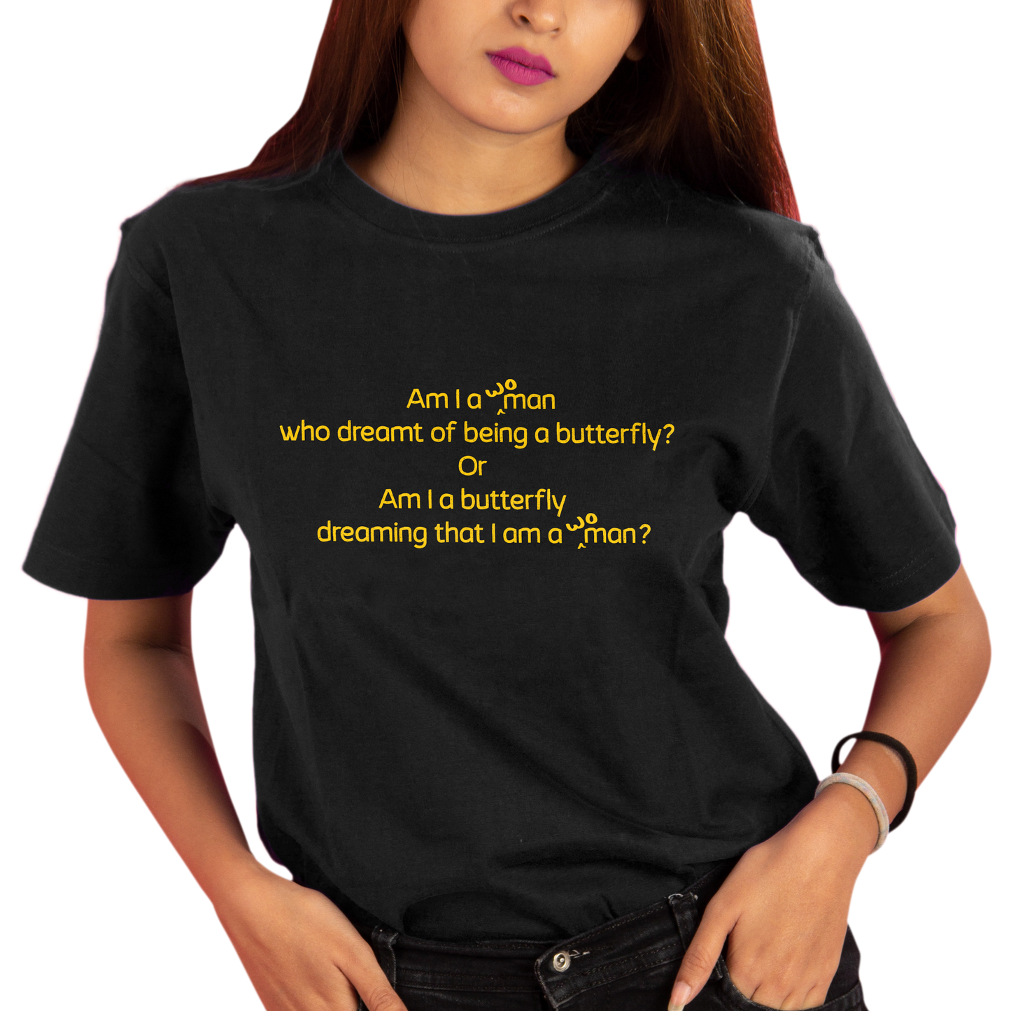 Woman Or Butterfly T-Shirt - Fully Filmy