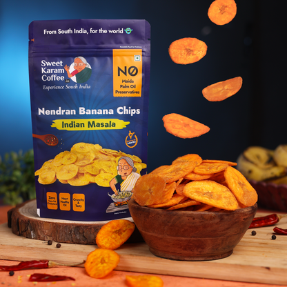 Nendran Banana Chips - Indian Masala 65g - Sweet Karam Coffee