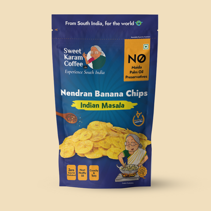 Nendran Banana Chips - Indian Masala 65g - Sweet Karam Coffee