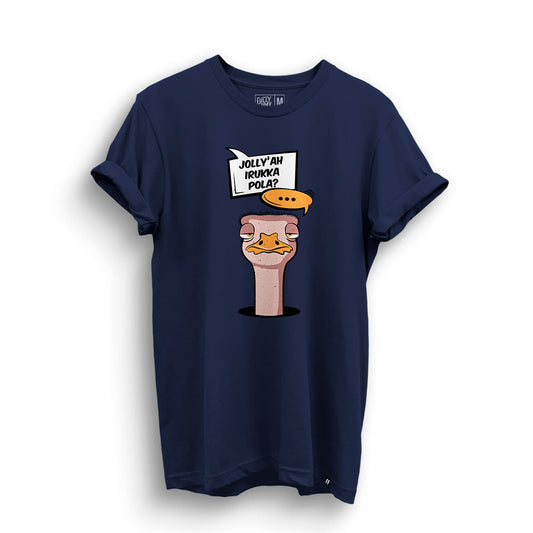 Ostrich Theriyuma T-shirt - Navy Blue - Fully Filmy