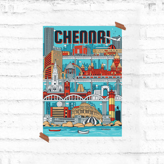 Namma Chennai Cityscape Poster - Fully Filmy