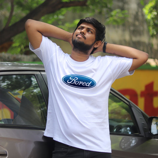 Bored T-Shirt (White) - Fully Filmy