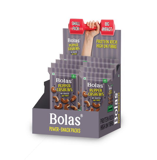 Pepper Cashews 25g (Pack of 8) - Bolas