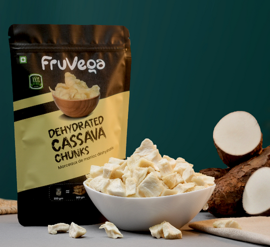 Dehydrated  Cassava Chunks 250gm - Fruvega