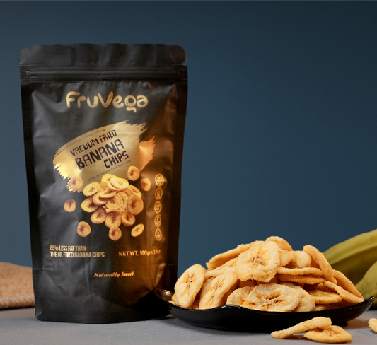 Vacuum fried Banana Chips 100gm - Fruvega