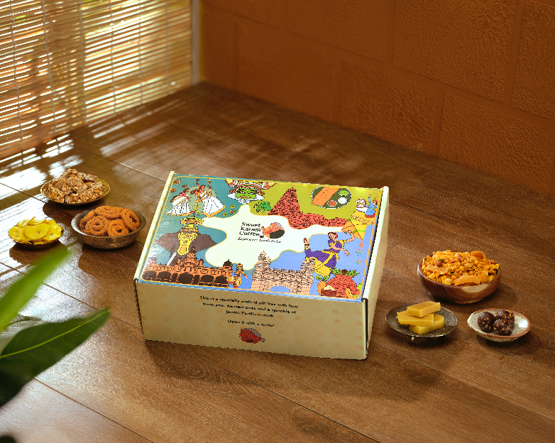 Celebration Box - Sweet Karam Coffee Gift Box (4 Snacks, 2 Sweets)