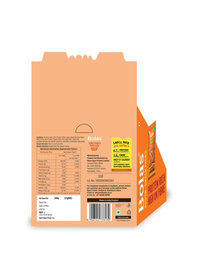 Peri-Peri Sunflower Seeds 25g (Pack of 8) - Bolas