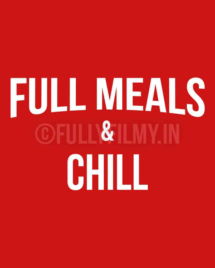 Full meals and Chill T-Shirt - Red - Fully Filmy