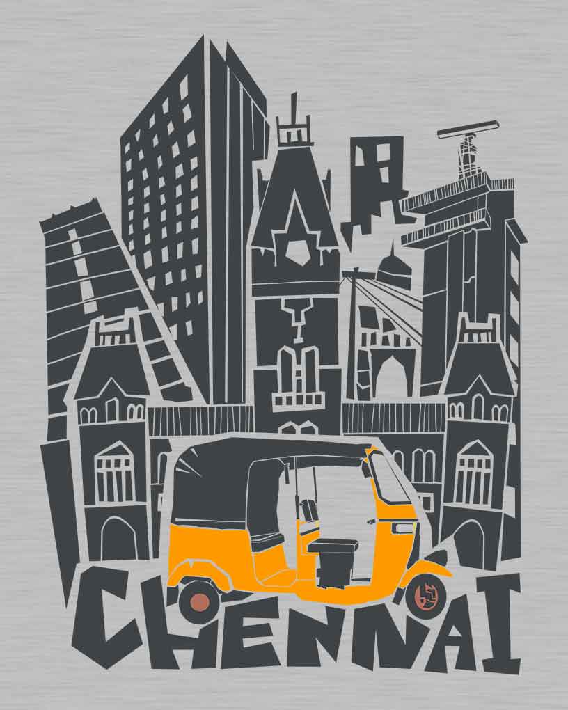 Chennai Cityscape T-Shirt - Fully Filmy