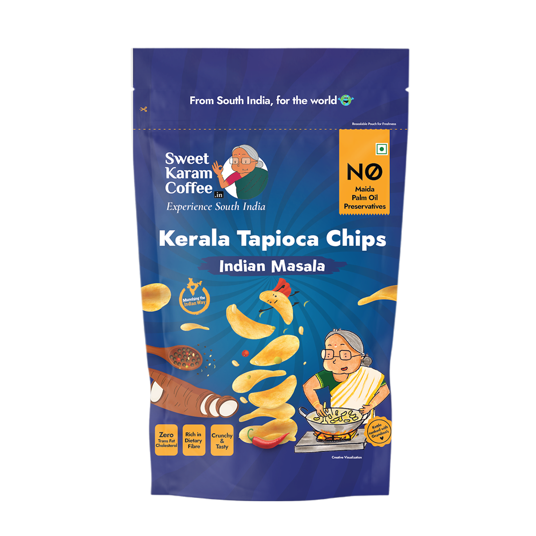 Kerala Tapioca Chips - Indian Masala 65g - Sweet Karam Coffee