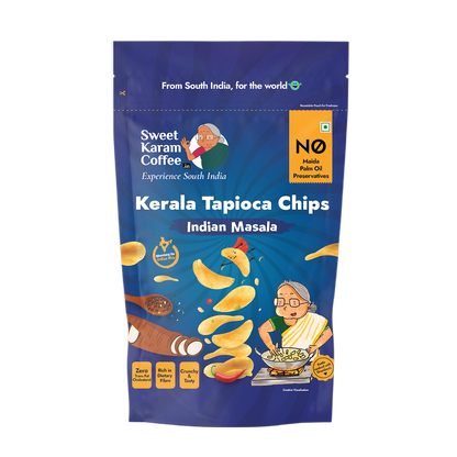 Kerala Tapioca Chips - Indian Masala 65g - Sweet Karam Coffee