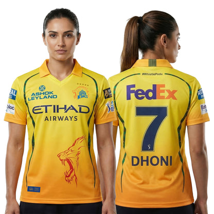 Chennai Super Kings Authentic Fan Jersey 2026 - Dhoni 7 (Half Sleeve) [Pre-Order]