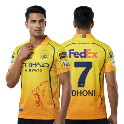 Chennai Super Kings Authentic Fan Jersey 2026 - Dhoni 7 (Half Sleeve) [Pre-Order]