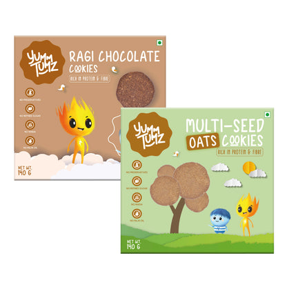 Ragi Choco & Multi-Seed Oats Cookies | Pack of 2 - Yumm Tumz
