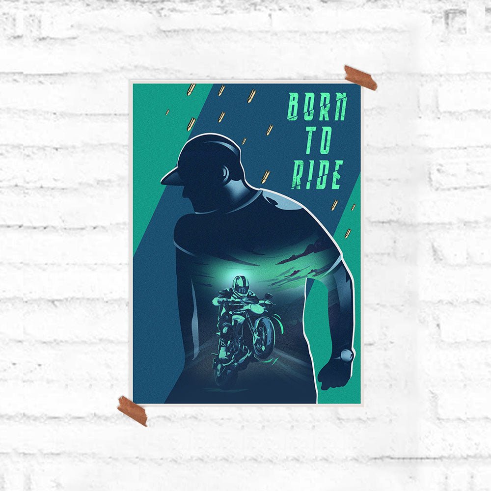 Ajith Kumar - Born to Ride Silhouette Poster - Fully Filmy - MadrascartFully Filmy